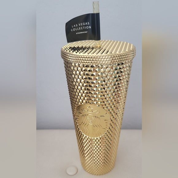 Starbucks Limited Edition Gold Las Vegas Collection Studded Tumbler 24oz - Picture 2 of 6